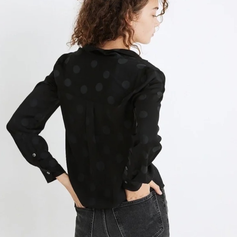 Madewell Jacquard Dot Silky Pajama Shirt Size M